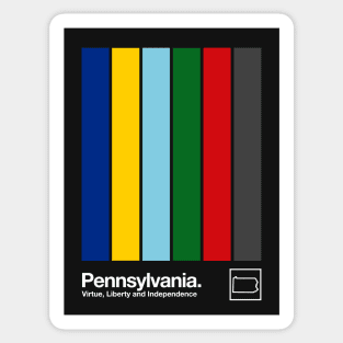 Pennsylvania State Flag // Original Minimalist Artwork Poster Design Sticker